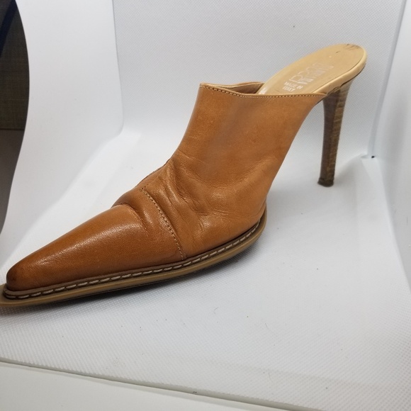 Embroidered Tan Leather Booties - Picture 2 of 8